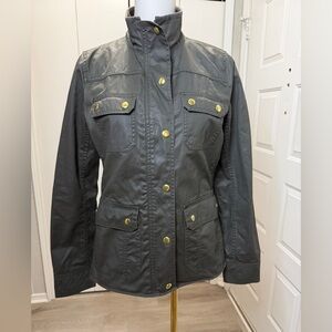 J. Crew Dark Gray Utility Jacket with Gold Buttons